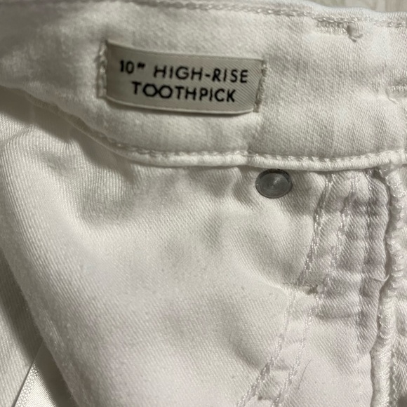 J.Crew white toothpick jeans 10” high rise 27– raw hem. NWOT - Picture 3 of 3
